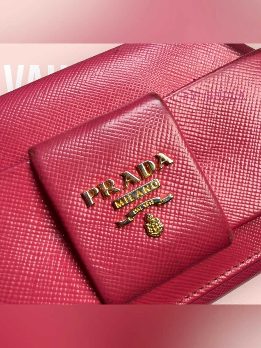 ‼️NOW AVAILABLE‼️ Prada Pink Saffiano Bow Continental Wallet